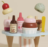 Wooden Ice Cream Stand & Toppings