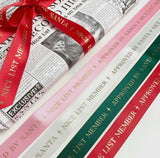 Nice List Member Christmas Red Ribbon 3M