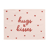 Pink Hugs & Kisses Reusable Fabric Banner