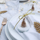 Gold Snow Globe Christmas Place Cards