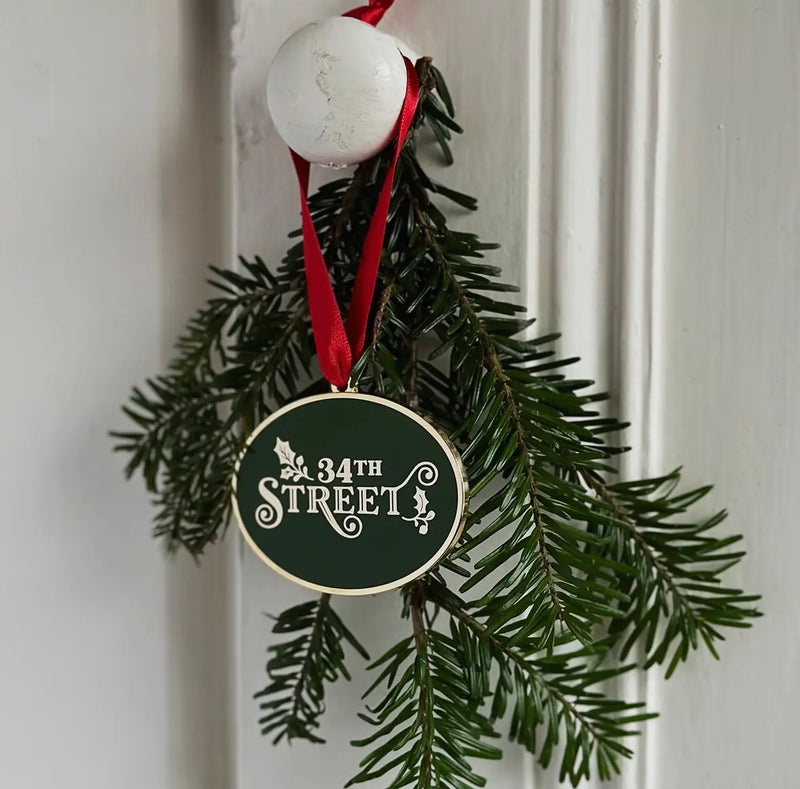34th Street Enamel Christmas Tree Decoration