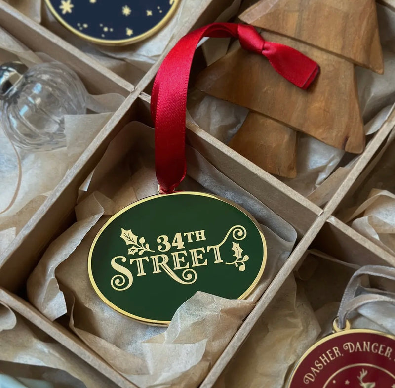 34th Street Enamel Christmas Tree Decoration