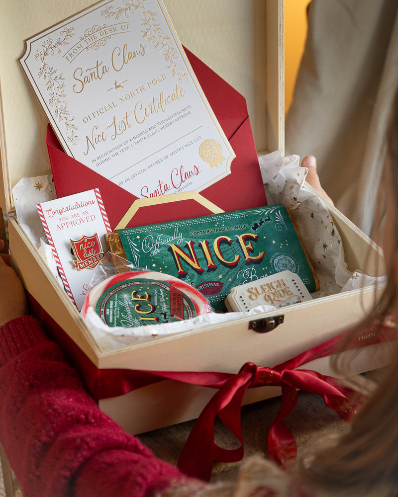 Santa's Nice List Certificate - Gold White