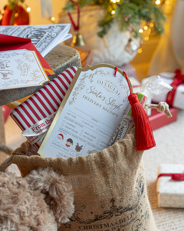 Santa's Sleigh Delivery Receipt, Christmas Gift Tag