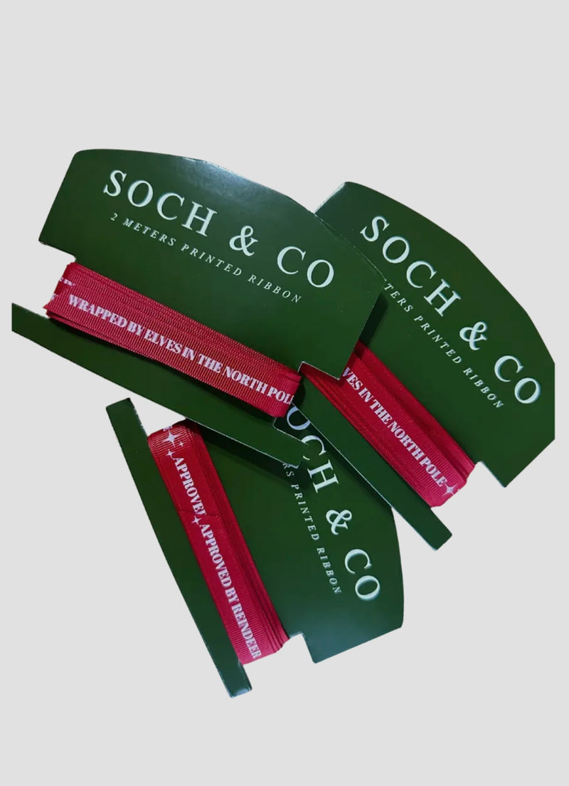Wrapped by Elves in the North Pole Red Christmas Ribbon