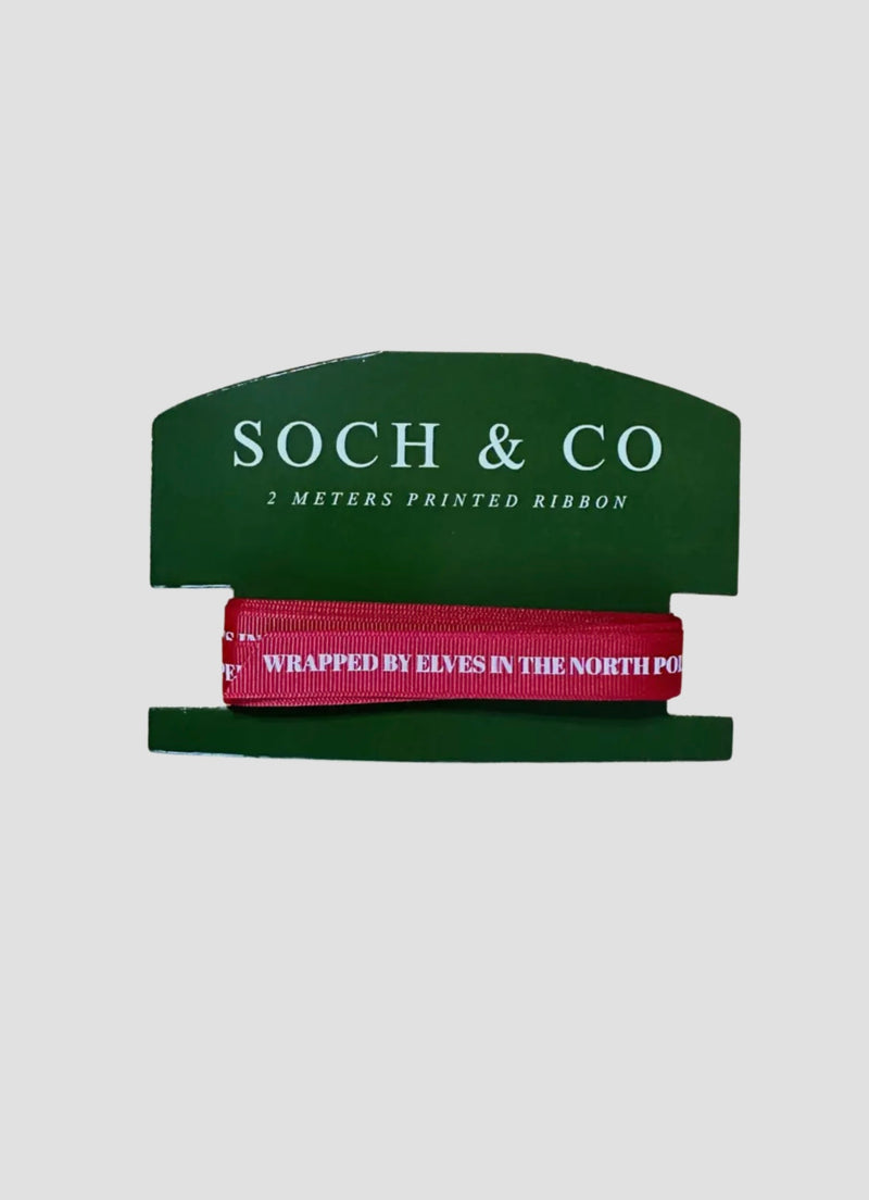 Wrapped by Elves in the North Pole Red Christmas Ribbon