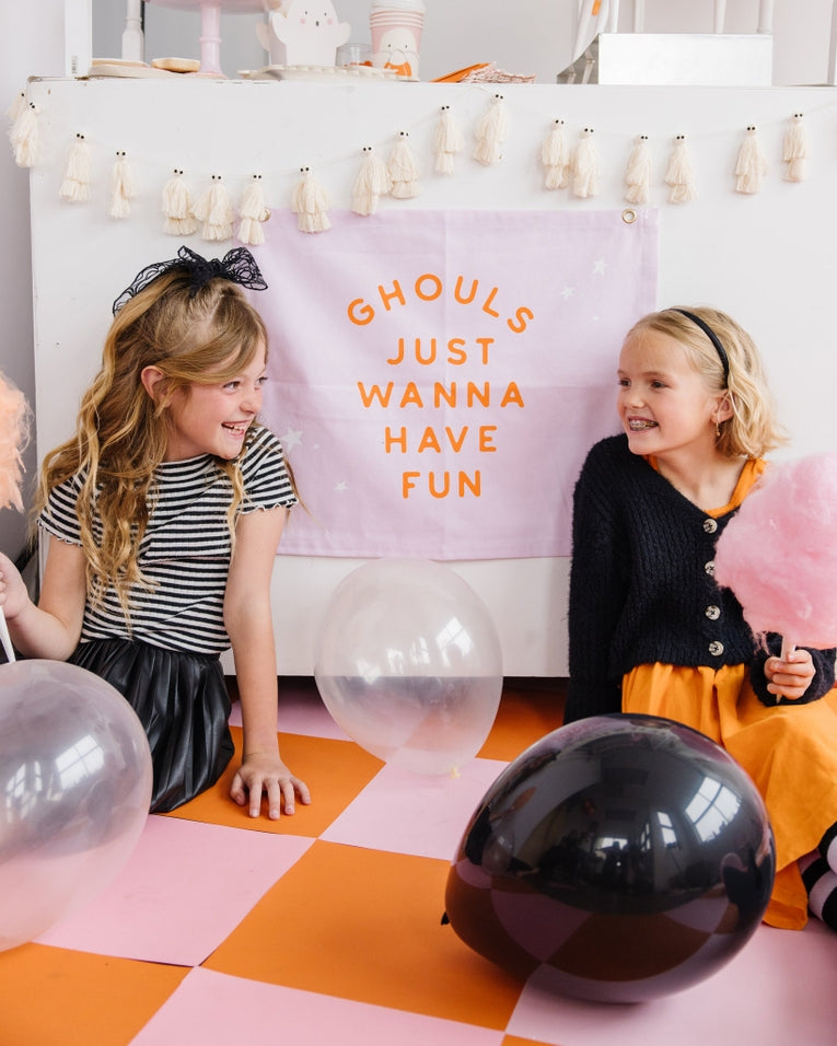 Ghoul Gang 'Ghouls Just Wanna Have Fun' Pink Canvas Banner
