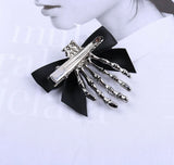 Bowknot Ribbon Skull Hand Hair Clip
