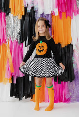 Jack O Lantern Green Lace Top Knee High Socks