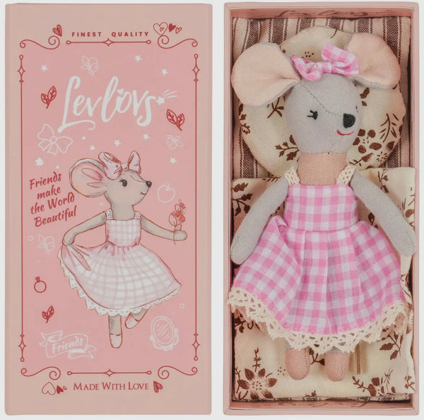 LEVLOVS Mouse Lulu in A Box with the Bedding