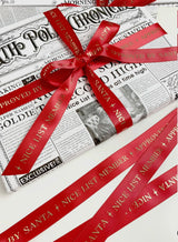Nice List Member Christmas Red Ribbon 3M
