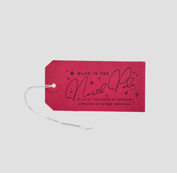Made in the North Pole Letterpress Gift Tag 5 Pack