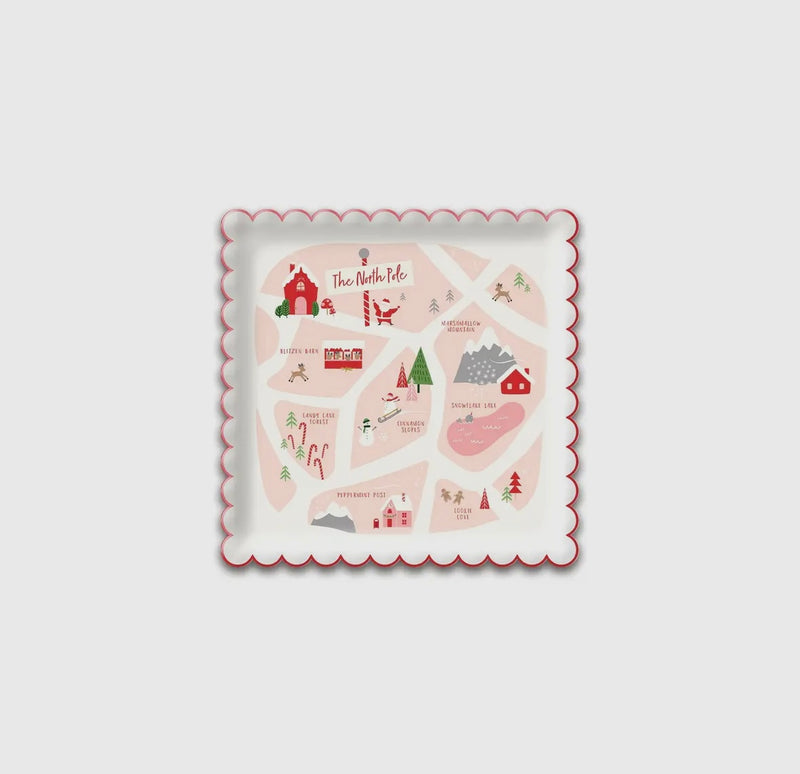 Believe North Pole Map Paper Plates