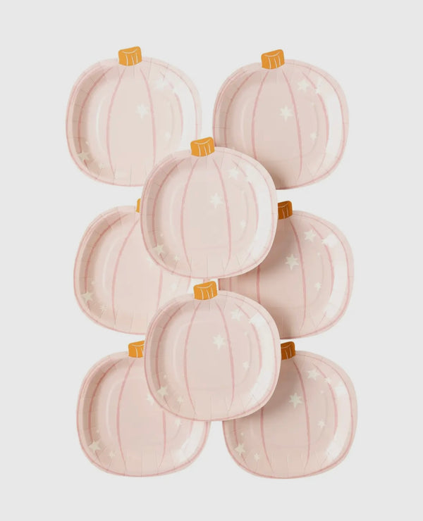 Ghoul Gang Pink Pumpkin Shaped Plates