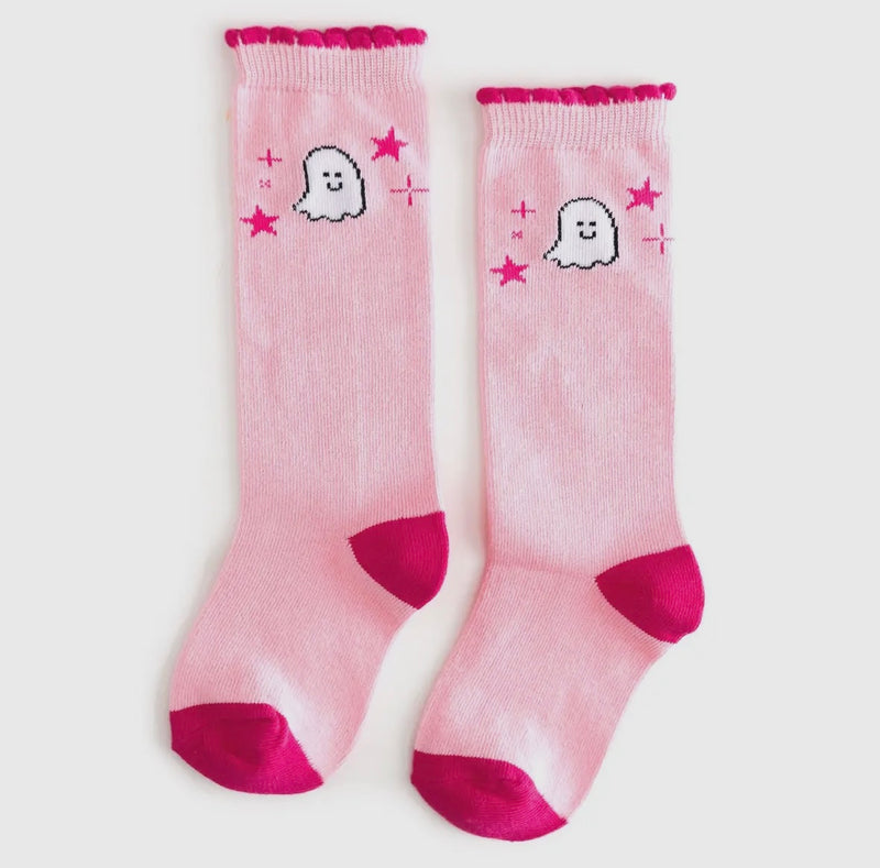 Pink Ghost Knee High Socks