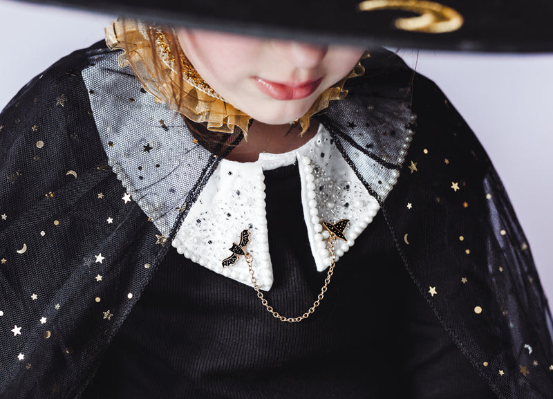 Collar Pin Bat & Witches Hat