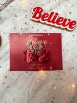 Glitter Reindeer Bow Clip