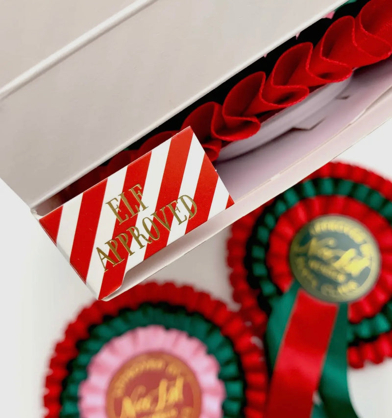 Nice List Member Christmas Rosette Pink/Red