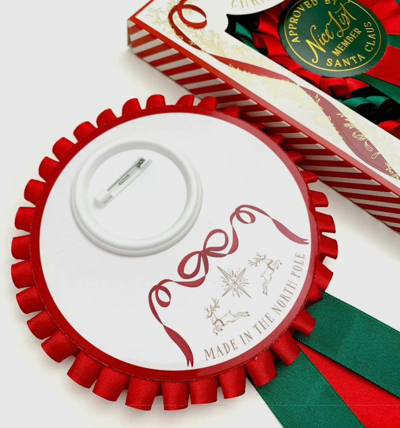 Nice List Member Christmas Rosette Red/Green
