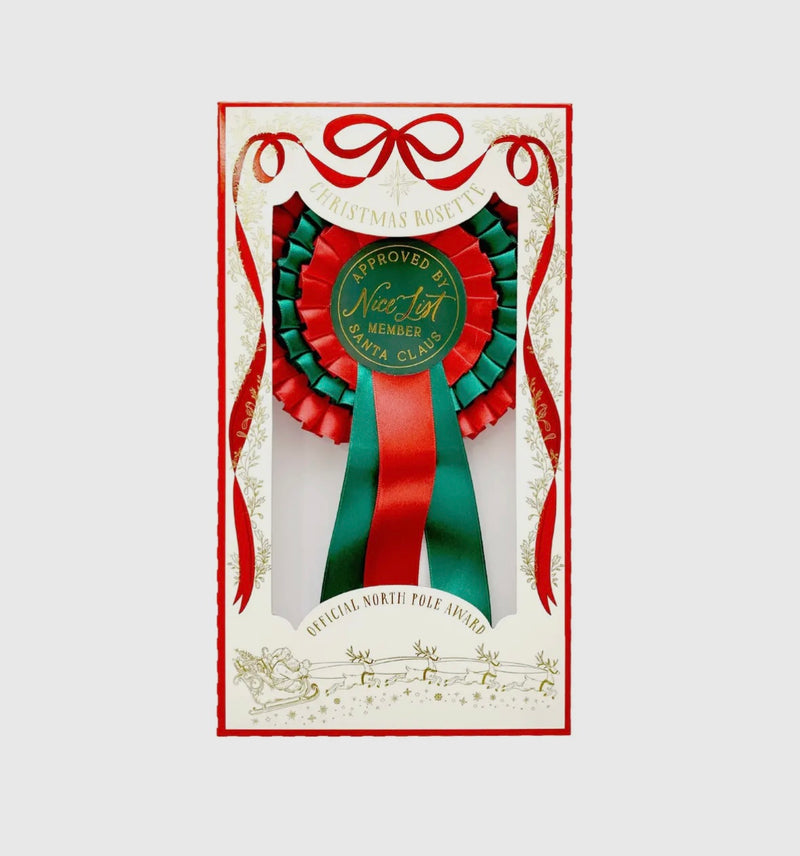 Nice List Member Christmas Rosette Red/Green