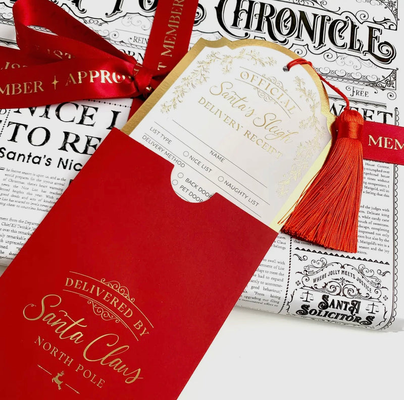 Santa's Sleigh Delivery Receipt, Christmas Gift Tag