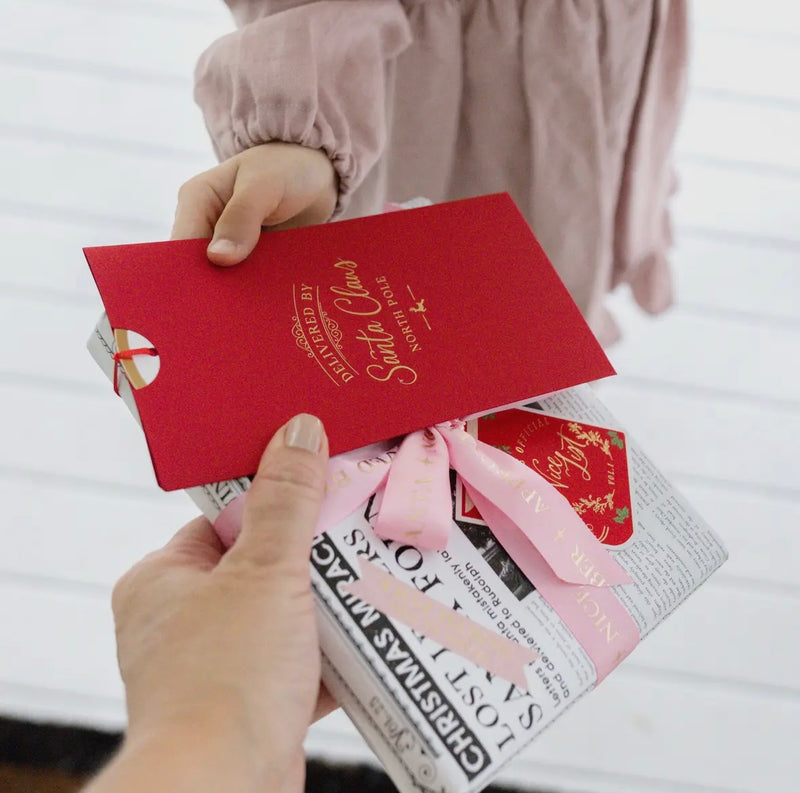 Santa's Sleigh Delivery Receipt, Christmas Gift Tag