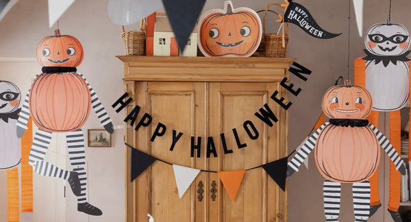 Velvet Puffy Happy Halloween Banner