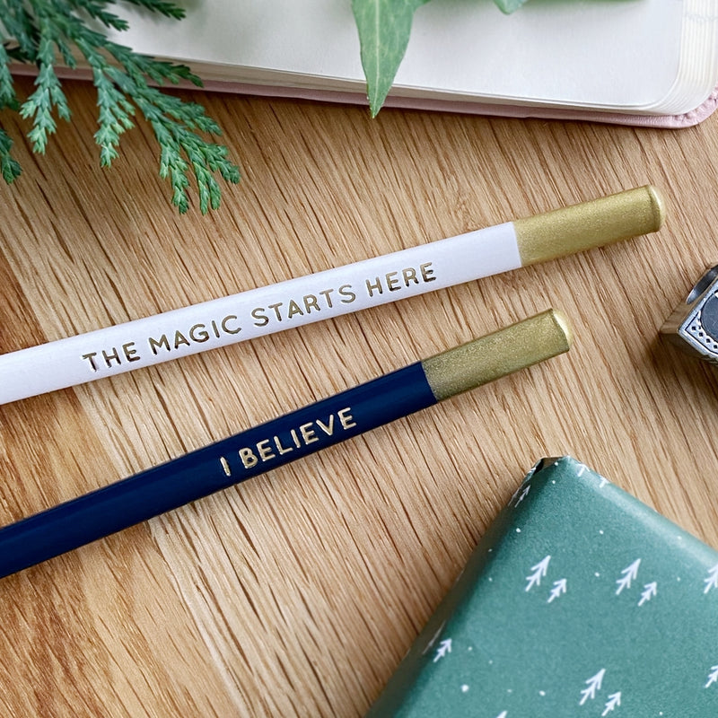 Set of Two I Believe Christmas Pencils