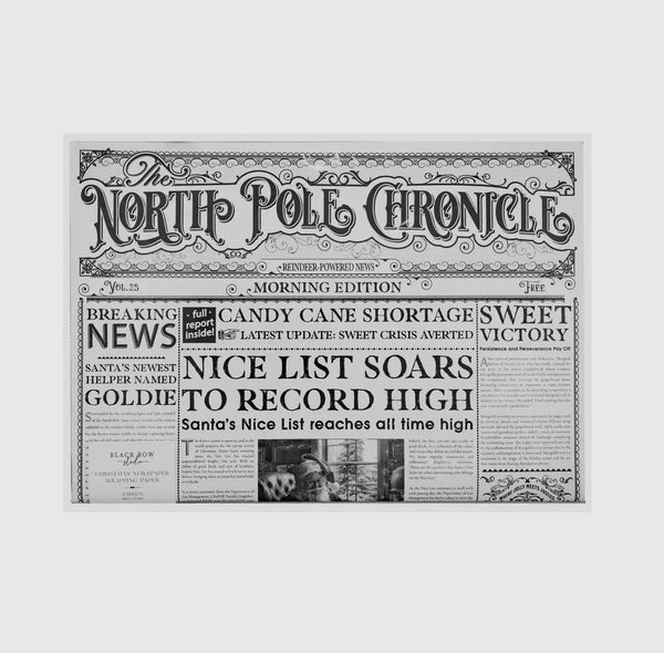 Christmas Newspaper Wrapping Paper - 3 Sheets