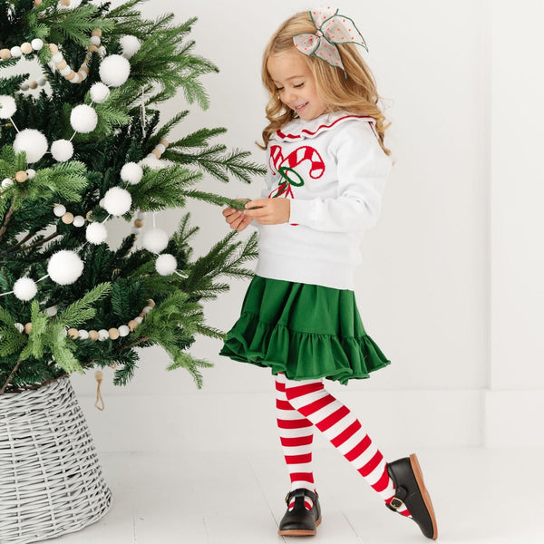 Peppermint Stripe Knit Tights