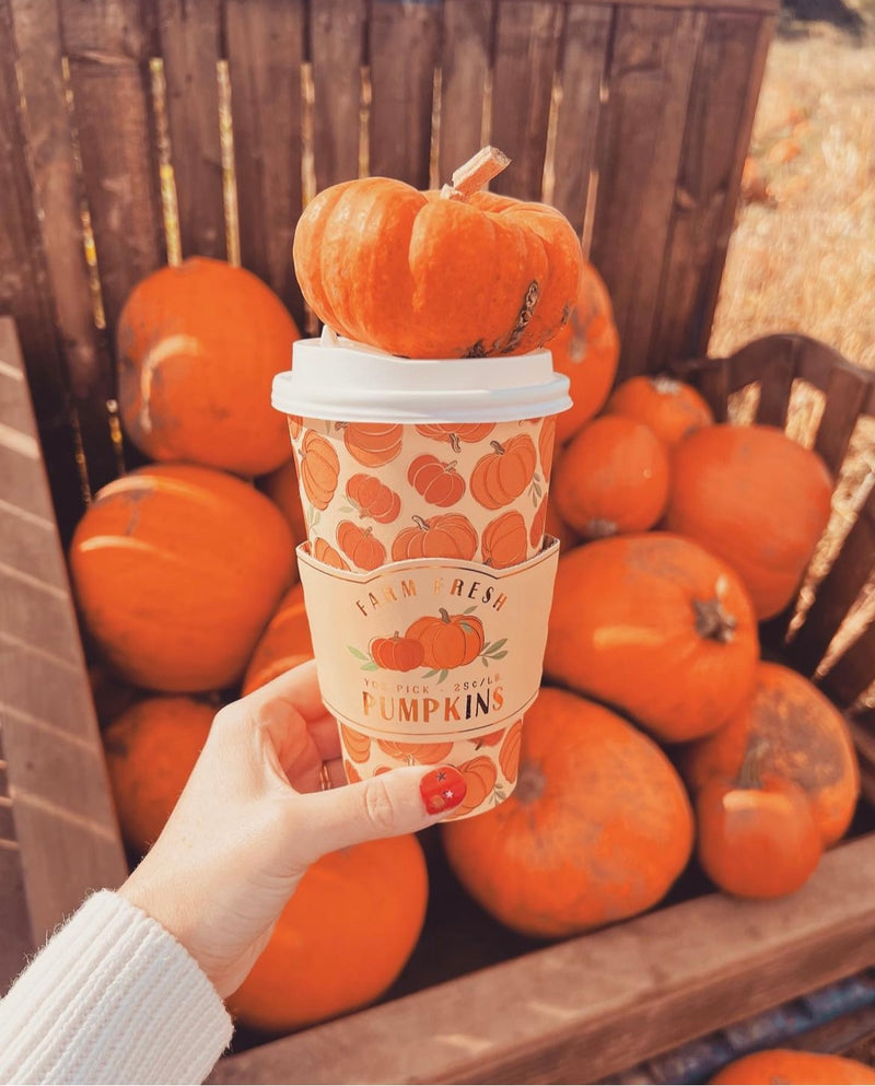 Scattered Pumpkins Cozy Cups