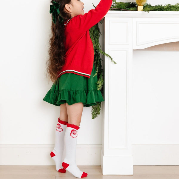 Merry & Bright Santa Knee High Socks