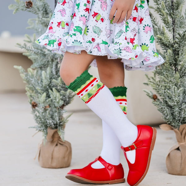 Merry & Bright Christmas Tree Knee High Socks