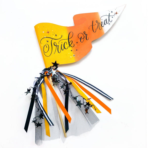 Candy Corn Trick or Treat Halloween Party Pennant