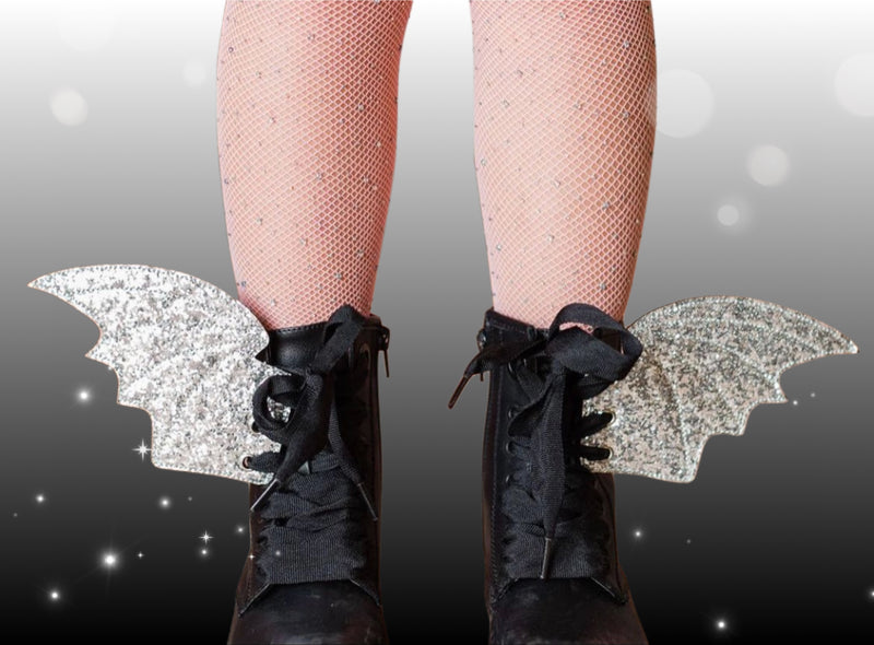 Glitter Bat Wing Shoe Accessories
