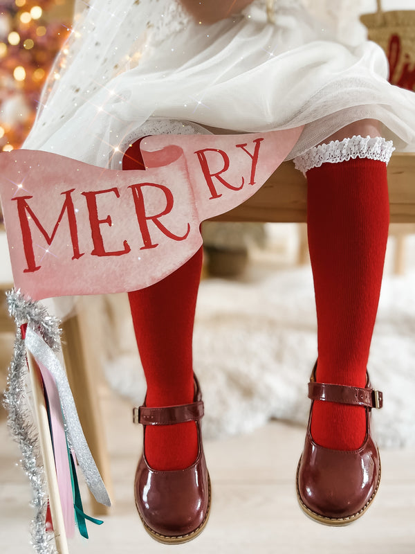 Santa Baby Knee High Socks