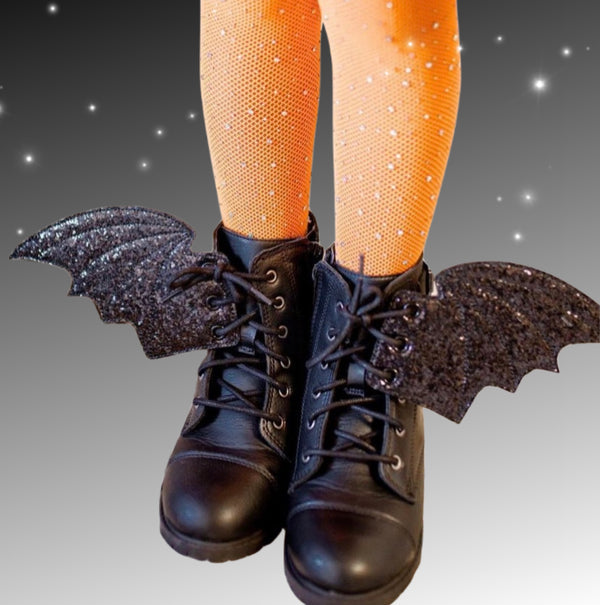Glitter Bat Wing Shoe Accessories