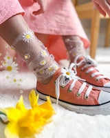 Daisy Tulle Slouch Socks