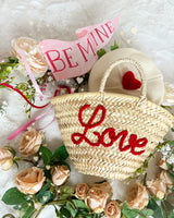 "Love" Red Handwoven Basket