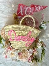 'Darling' Pink Handwoven Basket
