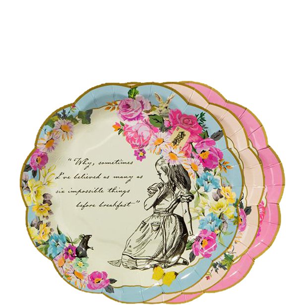 Alice in Wonderland Paper Plates 12pk