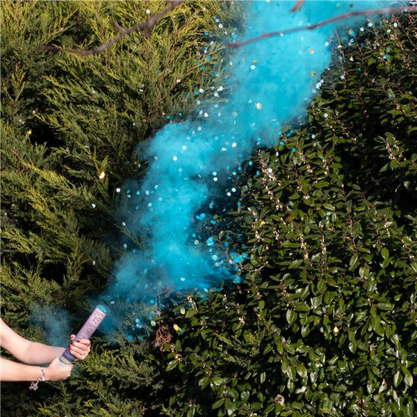 Gender Reveal Blue Smoke & Confetti Cannon