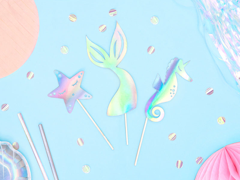 Mermaid Iridescent Cake Toppers