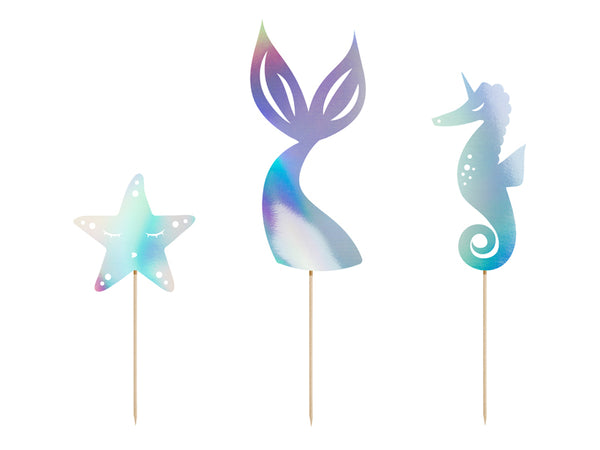 Mermaid Iridescent Cake Toppers