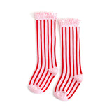 Candy Stripe Lace Top Knee High Socks