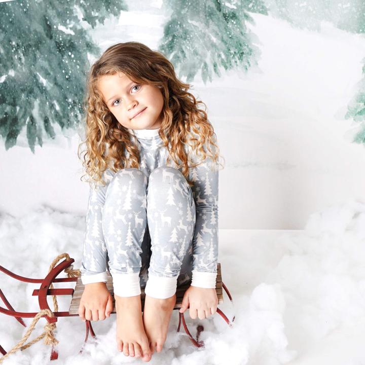 White Christmas Bamboo Kids Pyjama Set
