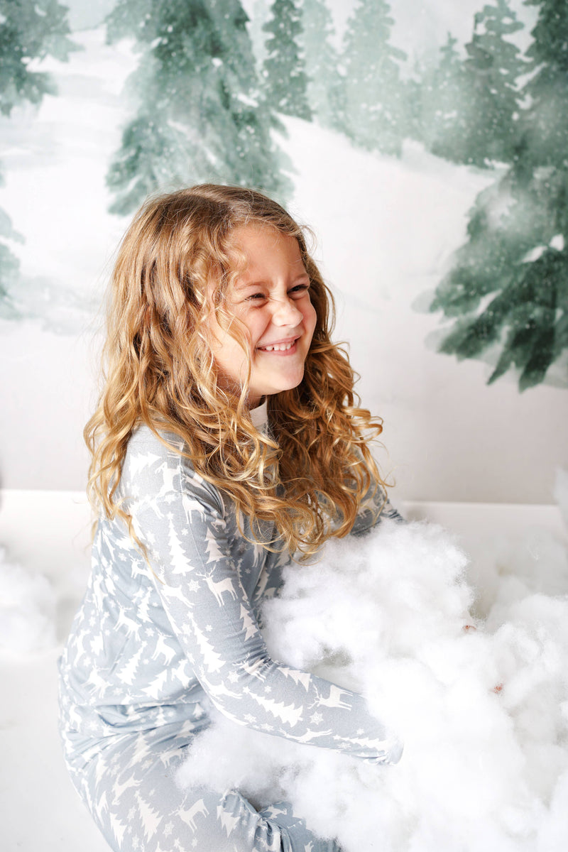 White Christmas Bamboo Kids Pyjama Set