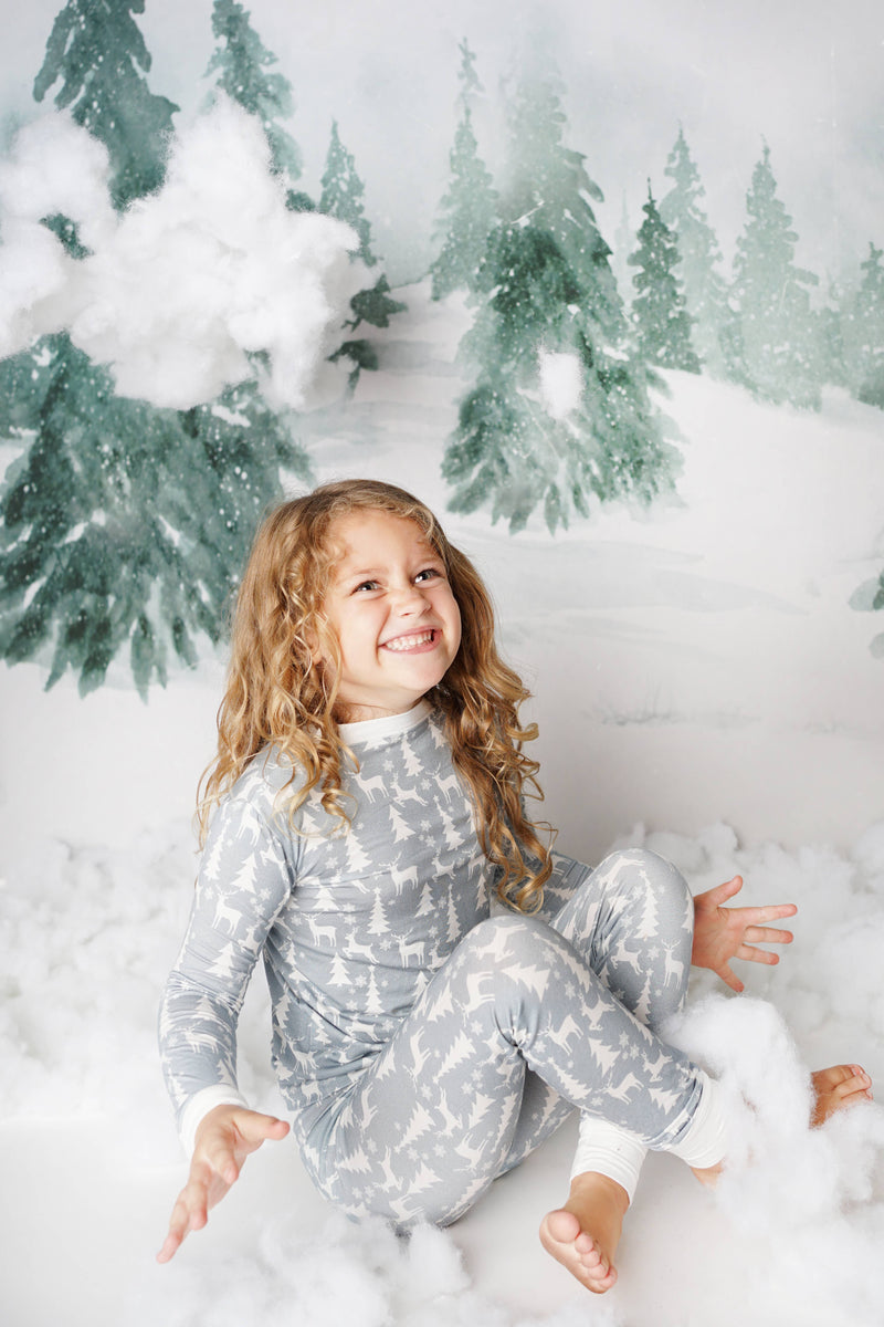 White Christmas Bamboo Kids Pyjama Set