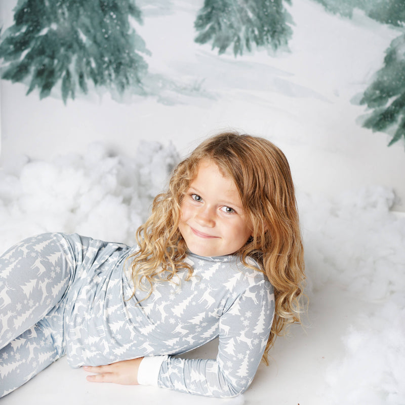 White Christmas Bamboo Kids Pyjama Set
