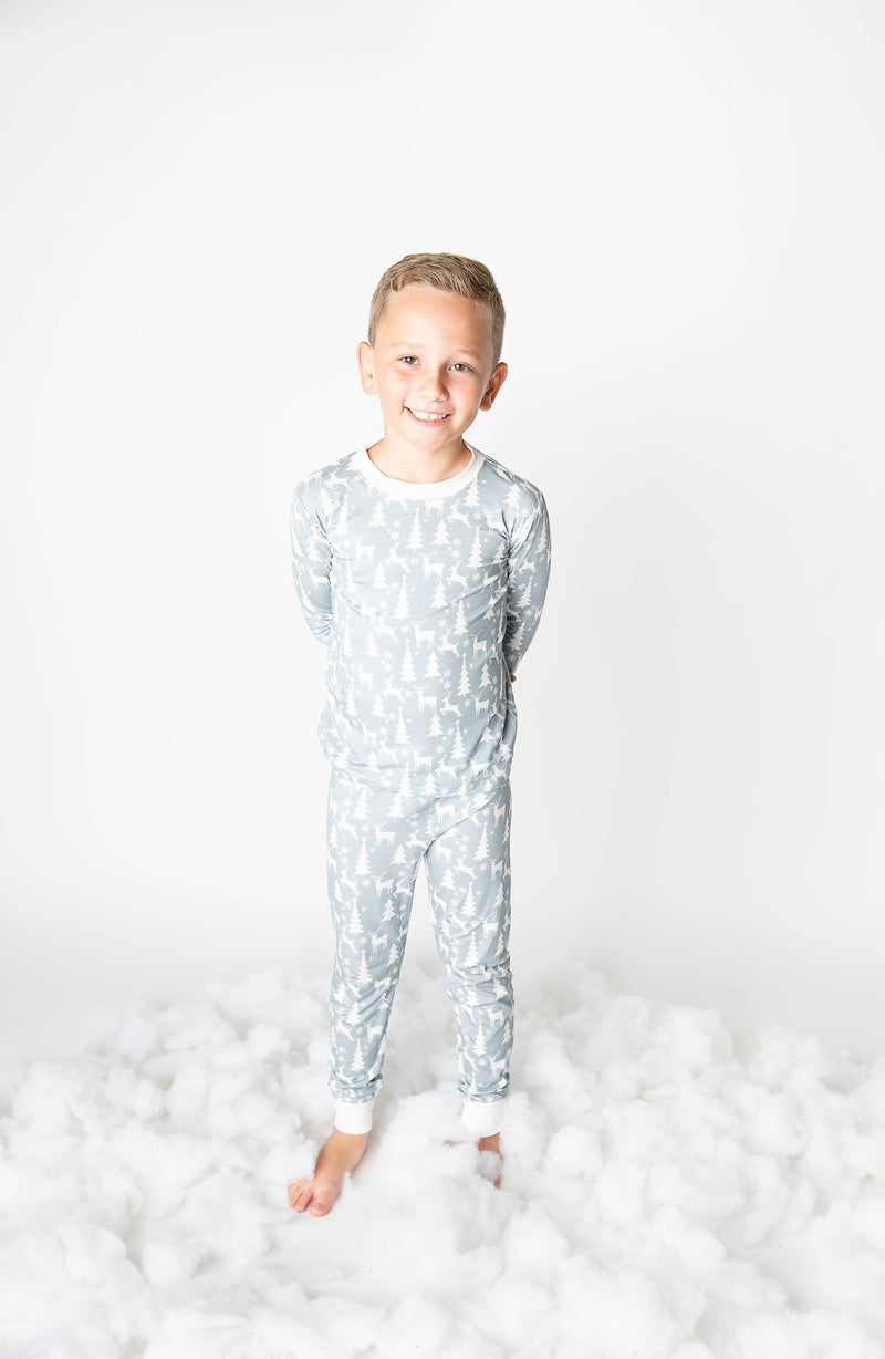 White Christmas Bamboo Kids Pyjama Set